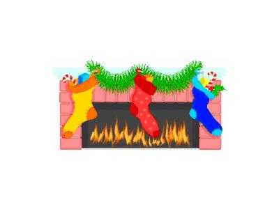 Greetings Fireplace01 Animated Christmas