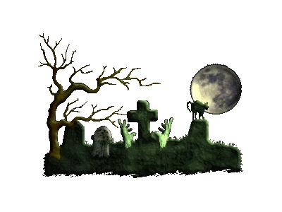 Greetings Graveyard01 Color Halloween