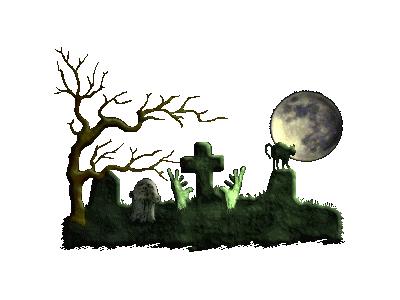 Greetings Graveyard01 Color Halloween