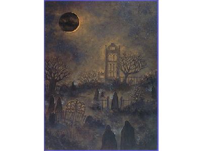Greetings Graveyard05 Color Halloween