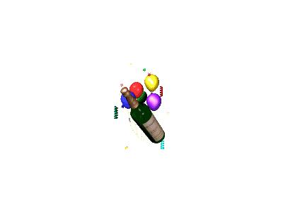 Greetings Ani Champagne N Balloons 90x120 Animated New Year