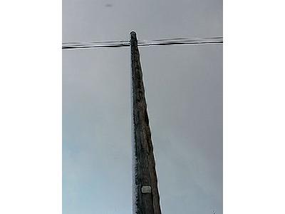 Photo Snowy Telephone Pole Building