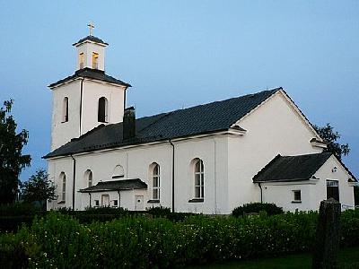 Photo White Country Church At Sunset Building