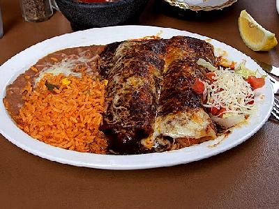 Photo Enchiladas Rice Beans Food