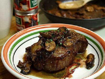 Photo Steak With Mushrooms Food