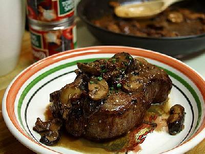 Photo Steak With Mushrooms Food