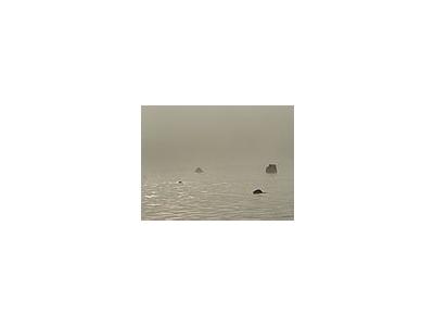 Photo Small Lake Rocks In Morning Mist Landscape