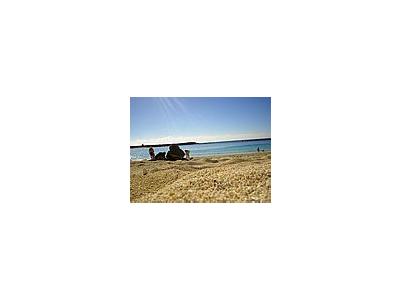 Photo Small Beach Sand Ocean