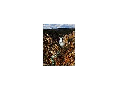 Photo Small Yellowstone Park Lower Falls Travel