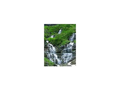 Photo Small Falls In Glacier Travel