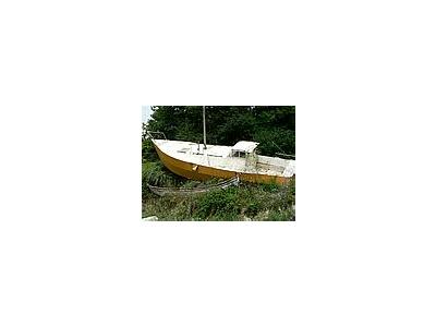 Photo Small Stranded Sailing Boat Vehicle
