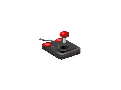 Joystick Black Red Petri 01 Computer