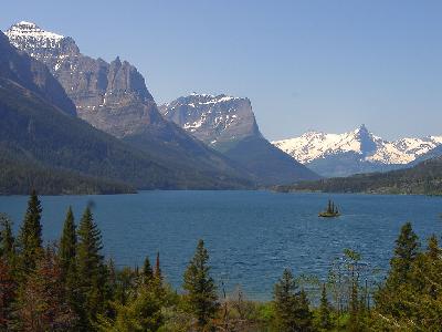 Photo Big Wild Goose Island On St Mary Lake Travel