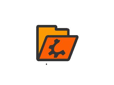 Folder Orange Open Computer