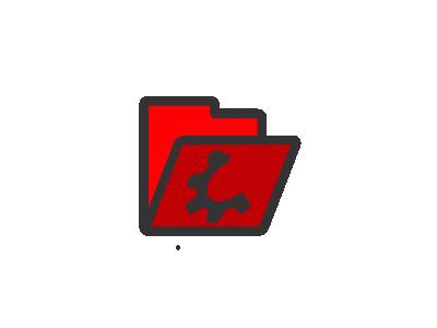 Folder Red Open Computer