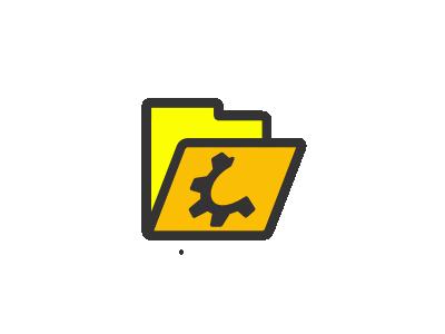 Folder Yellow Open Computer