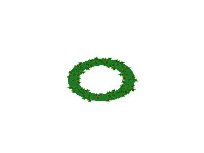 Evergreen Wreath With Large Holly 01 Decoration