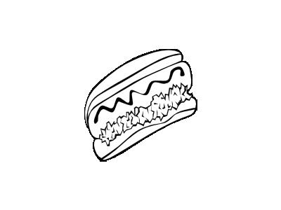 Hot Dog Bw Food