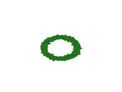 Evergreen Wreath With Large Holly 01 Recreation