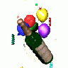 Greetings Ani Champagne N Balloons 90x120 Animated New Year