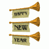Greetings Trumpet Happy New Year Md Wht Animated New Year