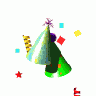 Greetings Confetti Hats Md Wht Animated New Year