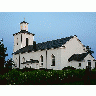 Photo White Country Church At Sunset Building