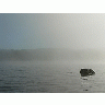 Photo Lake Rock In Morning Mist 2 Landscape