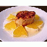 Photo Small Meat Orange Plate Food