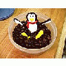 Photo Small Penguin And Coffee Food