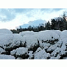 Photo Small Stone Wall With Snow Landscape title=