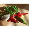 Photo Big Peppers And Garlic Food title=
