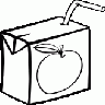 Apple Juice Box Bw Food