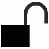 Padlock Unlocked Silhou 01 Symbol title=